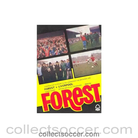 1978 - Nottingham Forest v Liverpool official programme 13/09/1978 European Cup - Collect Soccer