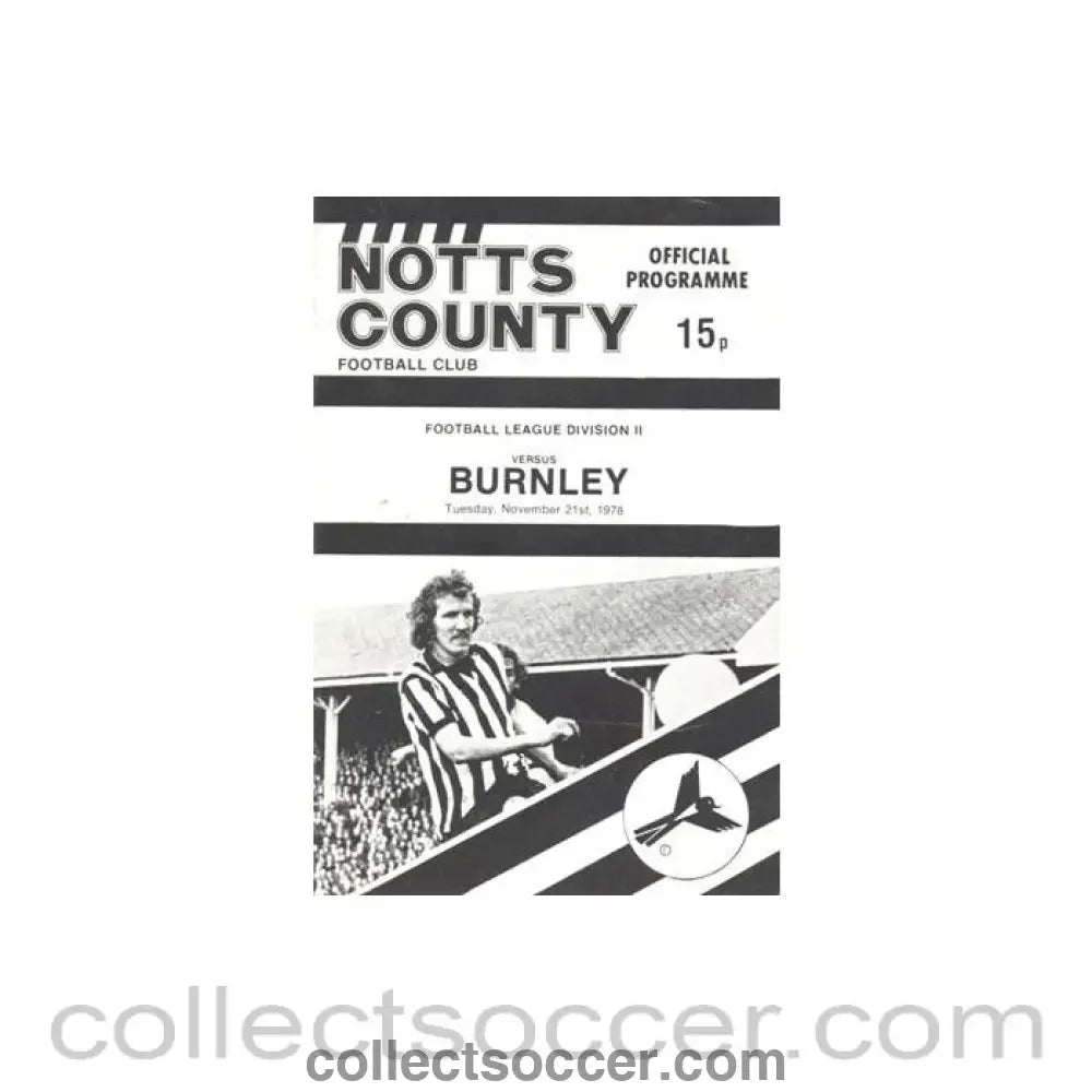 1978 - Notts County v Burnley official programme 21/11/1978 Football League - Collect Soccer