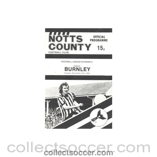 1978 - Notts County v Burnley official programme 21/11/1978 Football League - Collect Soccer