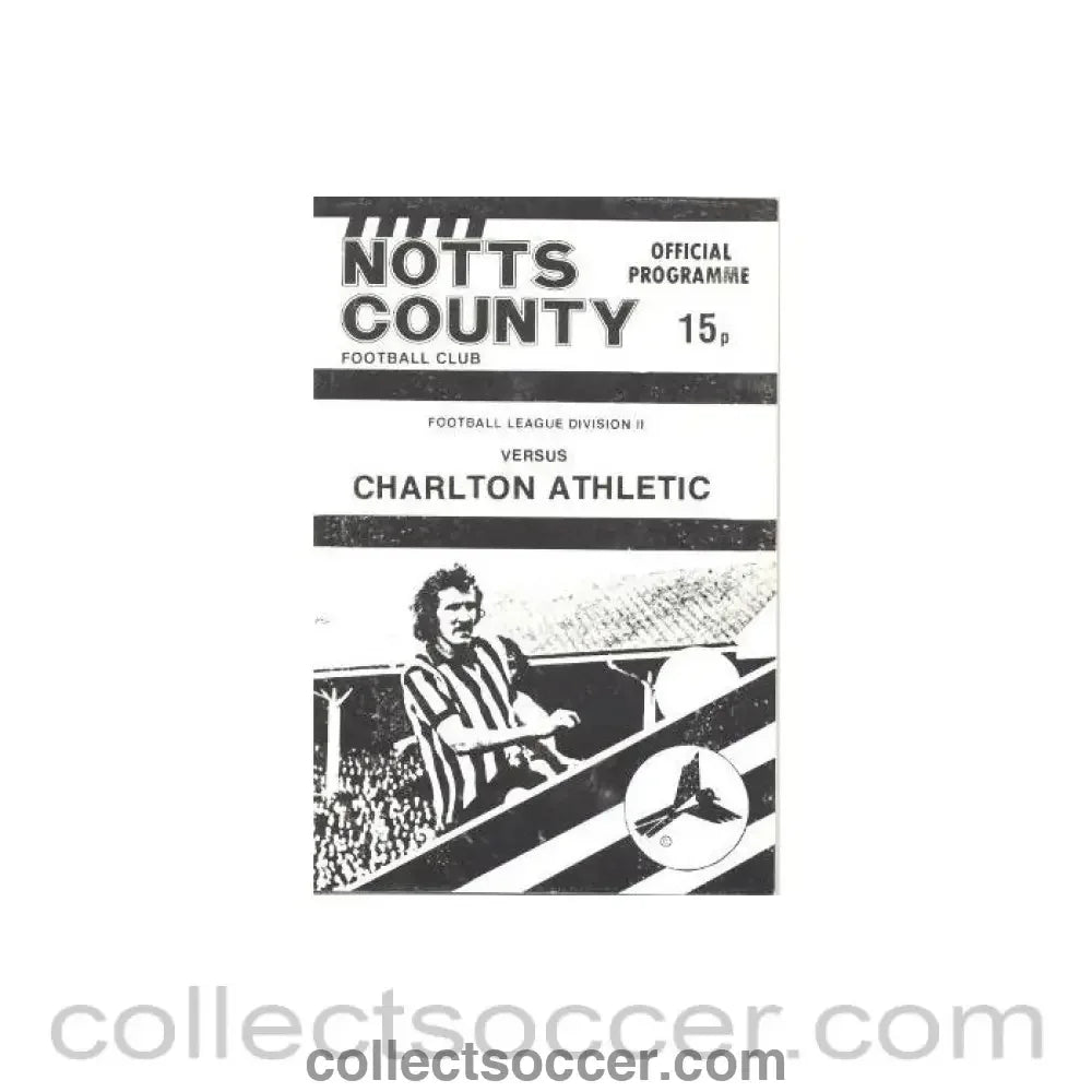 1978 - Notts County v Charlton Athletic official programme 22/09/1978 - Collect Soccer