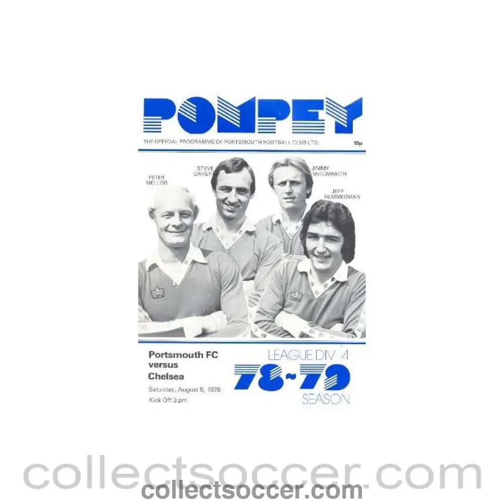 1978 - Portsmouth vChelsea official programme 05/08/1978 - Collect Soccer