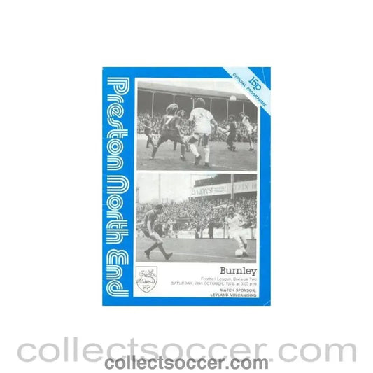 1978 - Preston North End v Burnley official programme 28/10/1978 - Collect Soccer