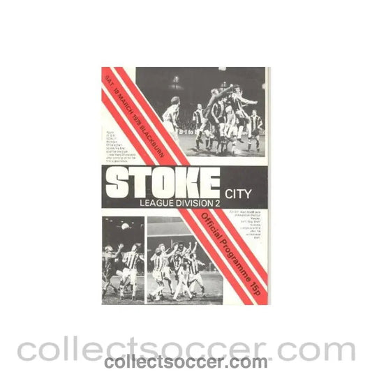 1978 - Stoke City v Blackburn official programme 18/03/1978 - Collect Soccer