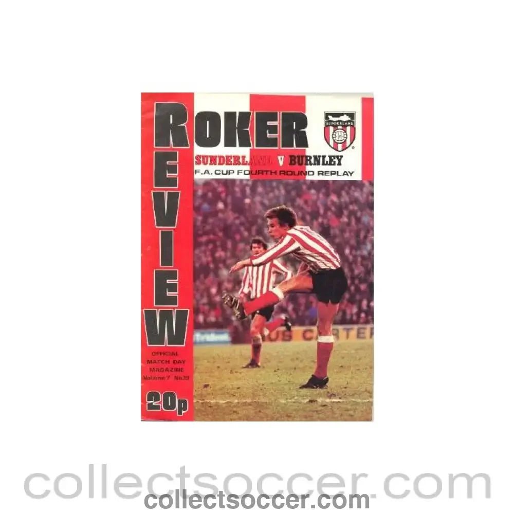 1978 - Sunderland v Burnley official programme 23/09/1978 F.A. Cup - Collect Soccer