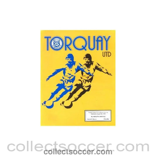 1978 - Torquay United v Plymouth Argyle official programme 16/08/1978 - Collect Soccer