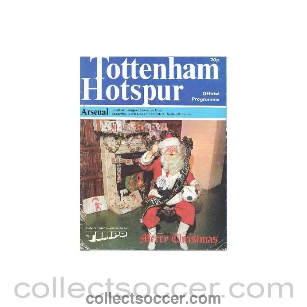 1978 - Tottenham Hotspur v Arsenal official programme 23/12/1978 Football League - Collect Soccer