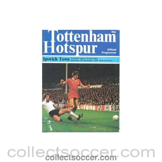 1978 - Tottenham Hotspur v Ipswich Town official programme 09/12/1978 Football League - Collect Soccer
