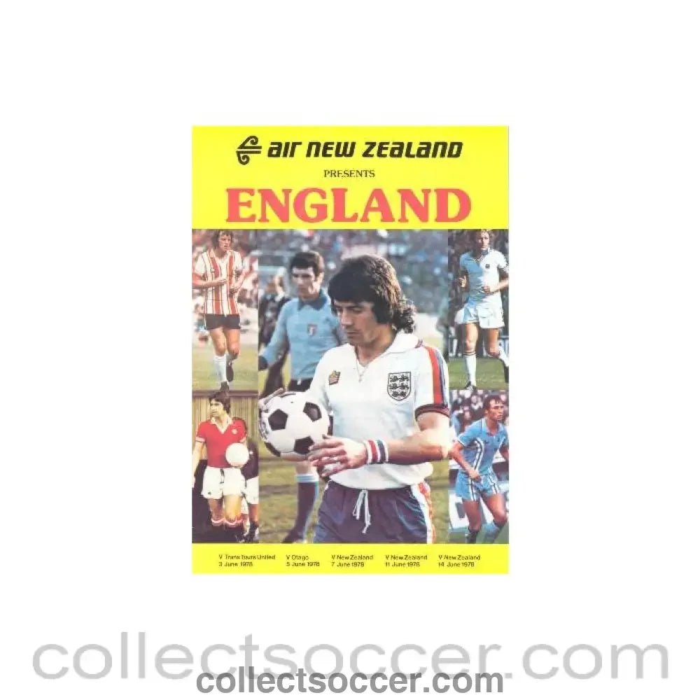 1978 Trans Tours United, New Zealand v England official programme 03/06/1978, in New Zealand - Collect Soccer