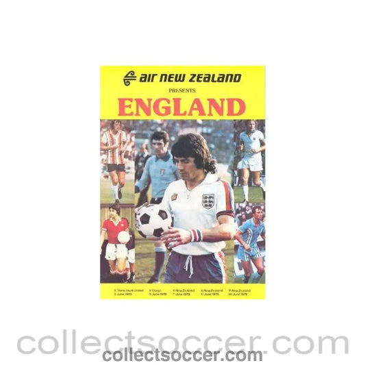 1978 Trans Tours United, New Zealand v England official programme 03/06/1978, in New Zealand - Collect Soccer