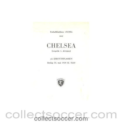 1978 - VOSS v Chelsea official programme 16/05/1978 - Collect Soccer