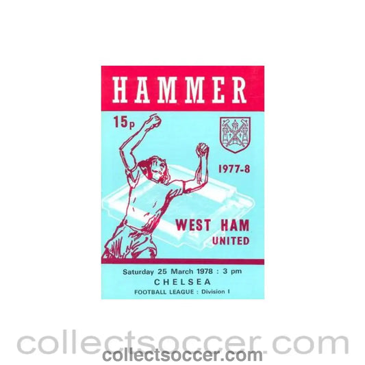 1978 - West Ham United v Chelsea official programme 25/03/1978