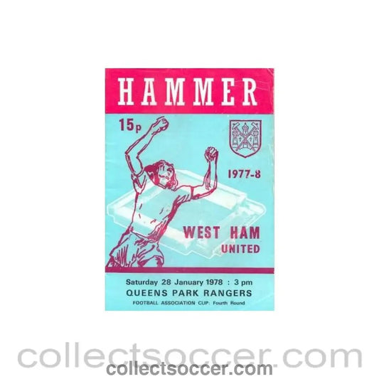 1978 - West Ham United v Queen's Park Rangers official programme 28/01/1978 - Collect Soccer