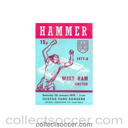 1978 - West Ham United v Queen's Park Rangers official programme 28/01/1978 - Collect Soccer