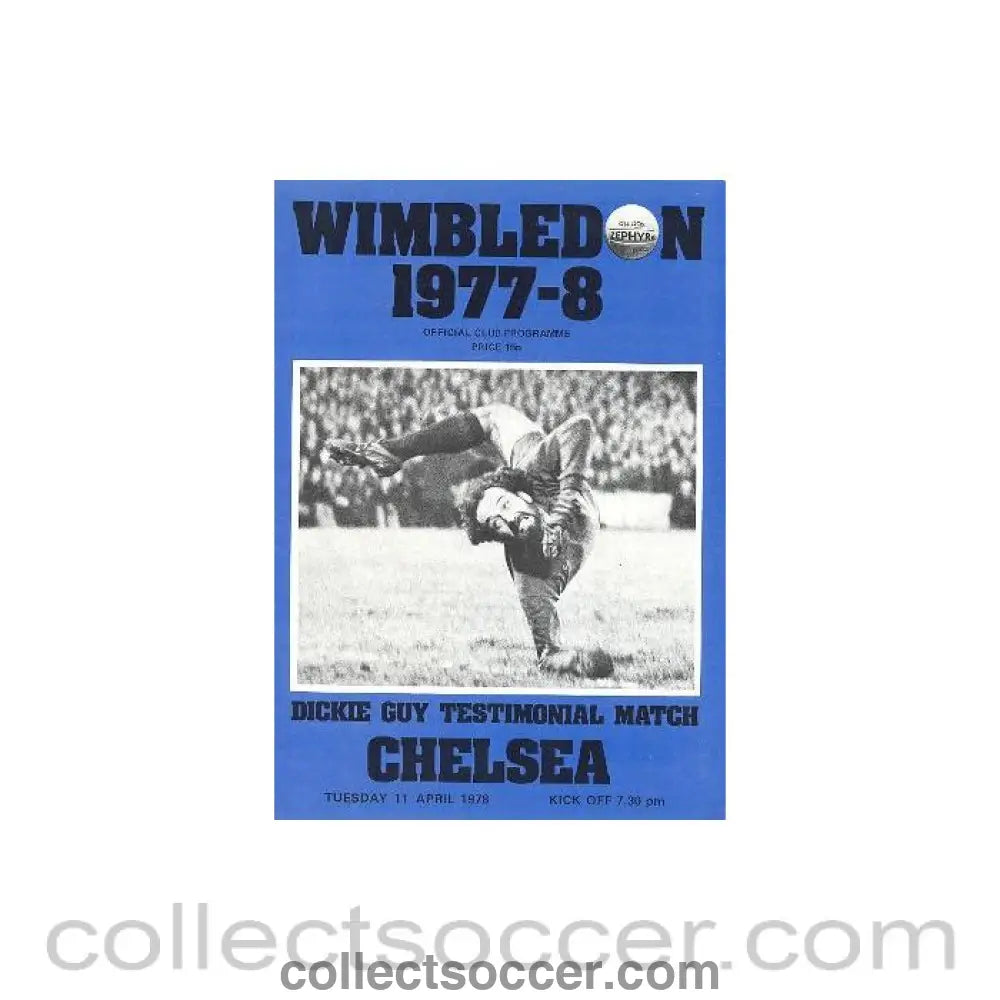 1978 - Wimbledon v Chelsea official programme 11/04/1978