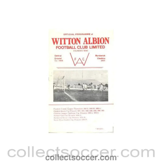 1978 - Witton Albion v Chorley official programme 11/03/1978 League - Collect Soccer