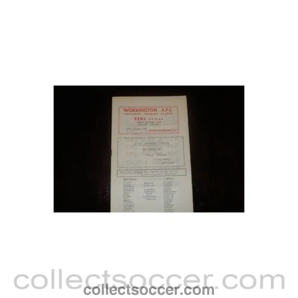 1978 - Workington v Zambia National Team official programme 16/10/1978, Semi-Professional International - Collect Soccer