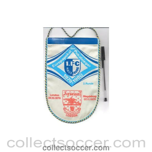 1979 -1980 Cup Winners Cup pennant Arsenal v Magdeburg
