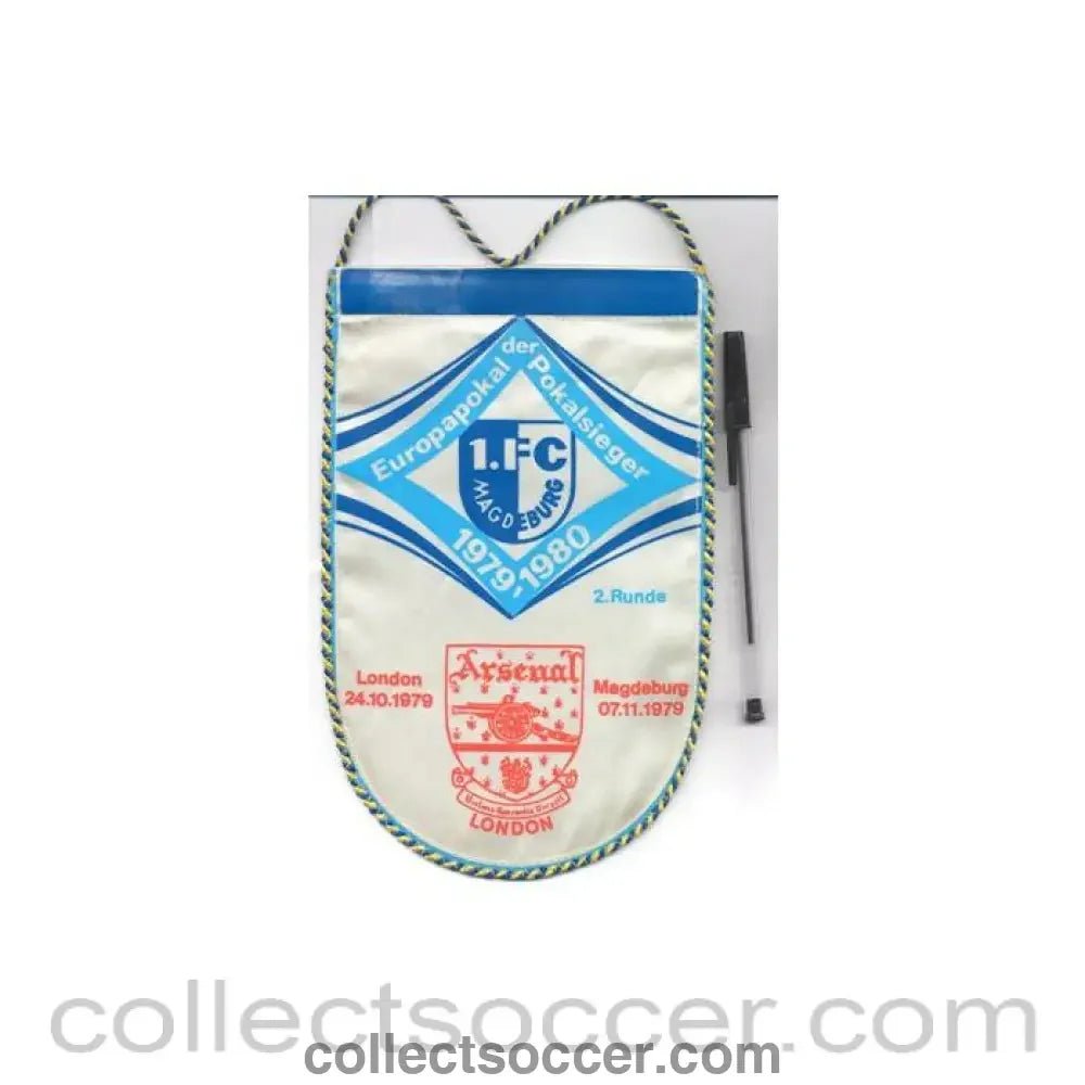 1979 -1980 Cup Winners Cup pennant Arsenal v Magdeburg - Collect Soccer