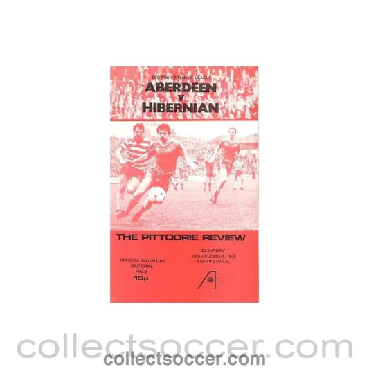 1979 - Aberdeen v Hibernian official programme 29/12/1979 - Collect Soccer
