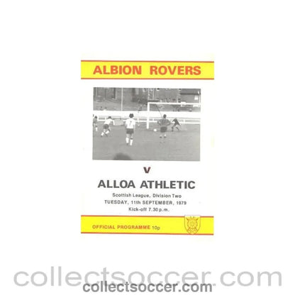 1979 - Albion Rovers v Alloa Athletic official programme 11/09/1979 - Collect Soccer