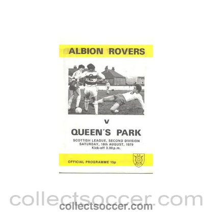 1979 - Albion Rovers v Queen's Park official programme 18/08/1979 - Collect Soccer