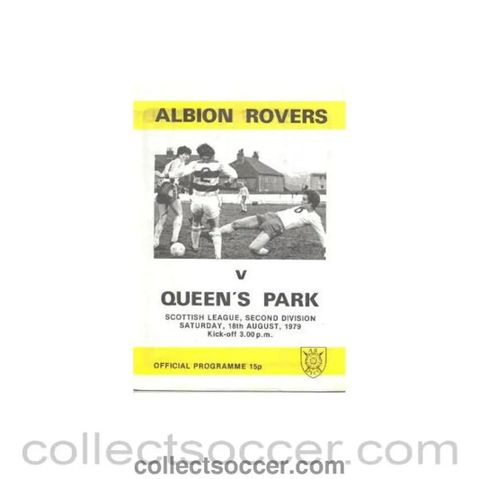1979 - Albion Rovers v Queen's Park official programme 18/08/1979 - Collect Soccer