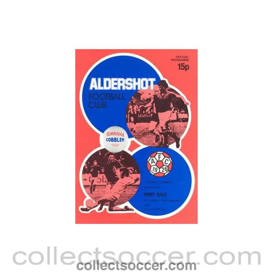 1979 - Aldershot Town v Port Vale official programme 13/01/1979 Football League