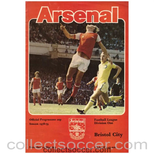 1979 Arsenal v Bristol City Football Programme - Collect Soccer