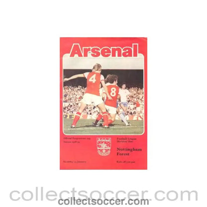 1979 - Arsenal v Nottingham Forest official programme 13/01/1979 Football League