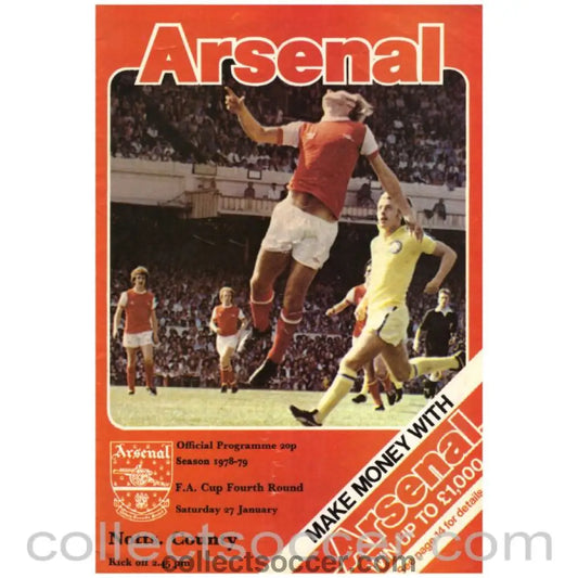 1979 Arsenal v Notts County Football Programme - Collect Soccer