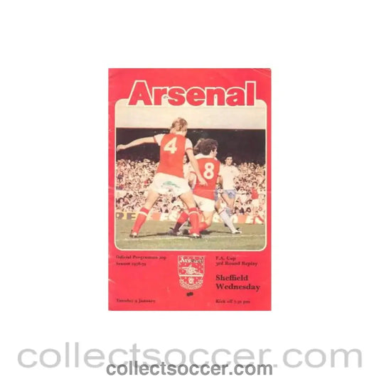 1979 - Arsenal v Sheffield Wednesday official programme 09/01/1979 F.A. Cup