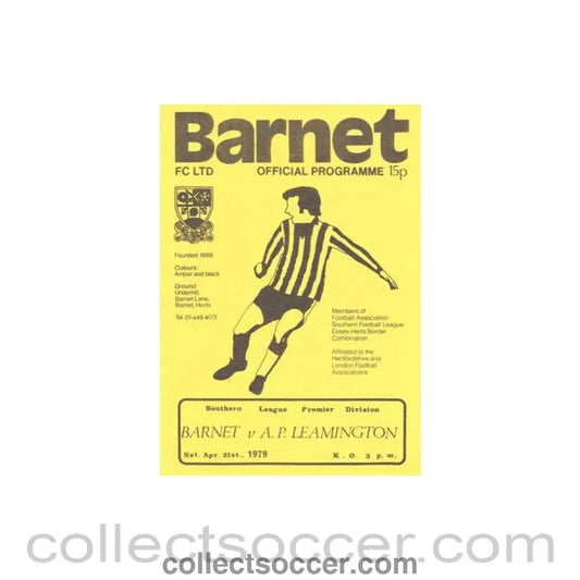 1979 - Barnet v Leamington official programme 21/04/1979 Southern League premier Division