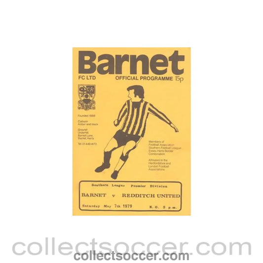 1979 - Barnet v Redditch Ubited official programme 07/05/1979 Southern League Premier Division