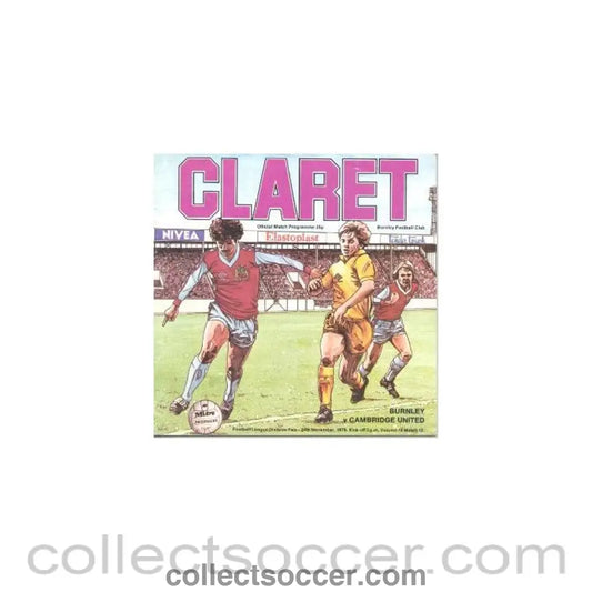 1979 - Burnley v Cambridge United official programme 24/11/1979 Football League