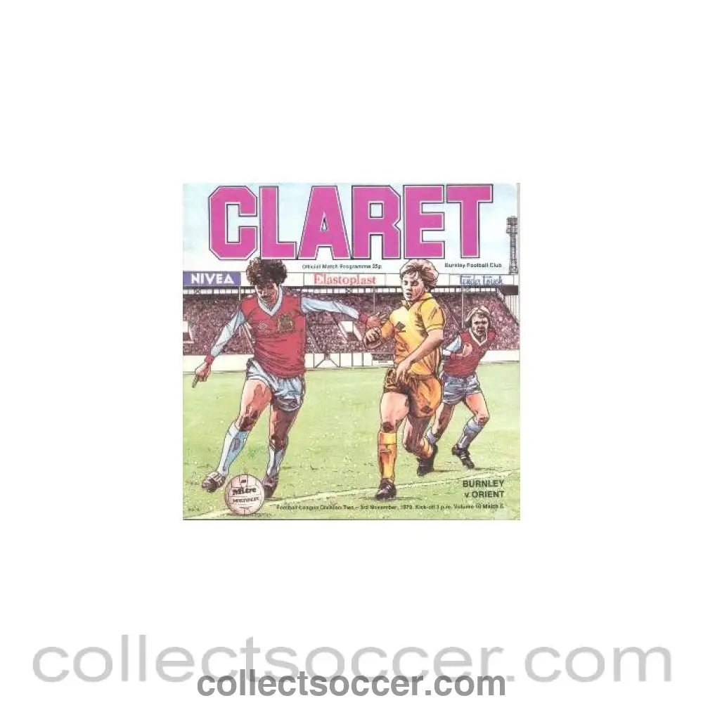 1979 - Burnley v Leyton Orient official programme 03/11/1979 Football League - Collect Soccer