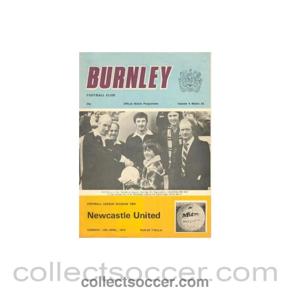 1979 - Burnley v Newcastle United official programme 10/04/1979