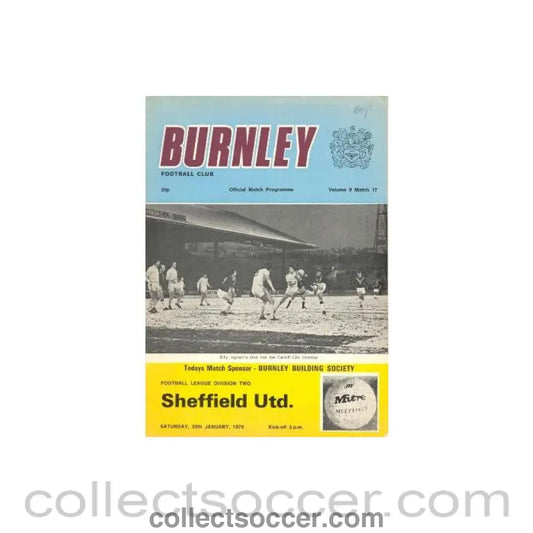 1979 - Burnley v Sheffield United official programme 20/01/1979