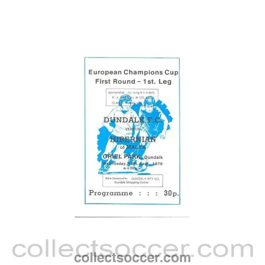 1979 - Dundalk v Hibernian official programme 19/09/1979 European Cup - Collect Soccer
