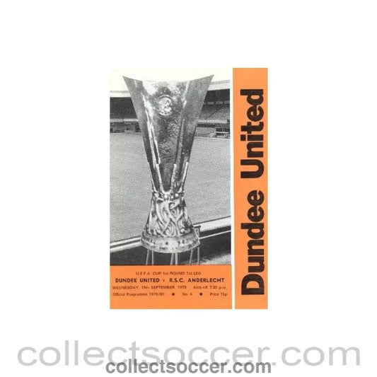 1979 - Dundee United v Anderlecht official programme 19/09/1979 UEFA Cup - Collect Soccer