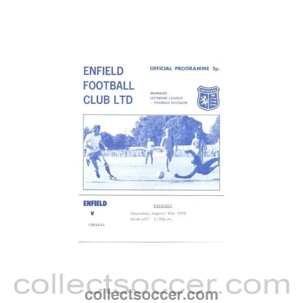 1979 - Enfield v Chelsea Football programme 09/08/1979 with an original letter from Enfield Club Press Secretary