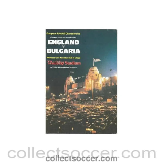 1979 England v Bulgaria official programme 21/11/1979 - Collect Soccer