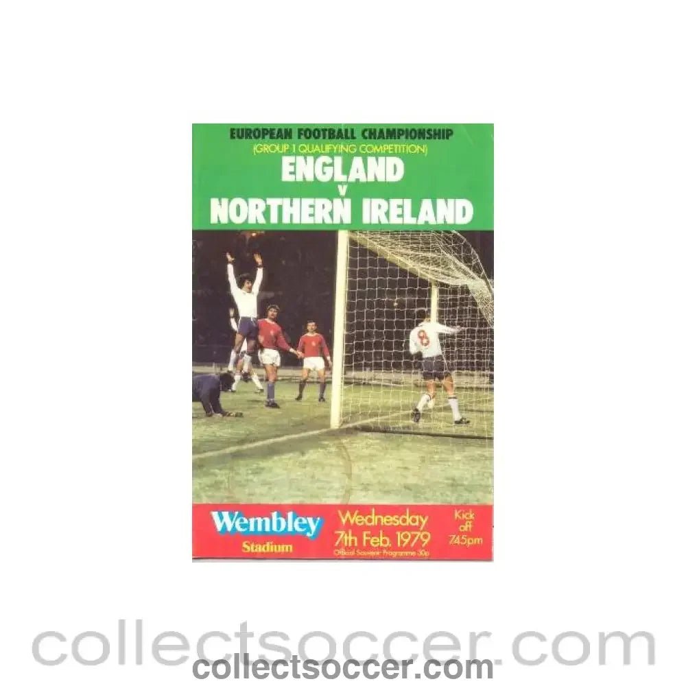 1979 England v Northern Ireland official programme 07/02/1979 - Collect Soccer