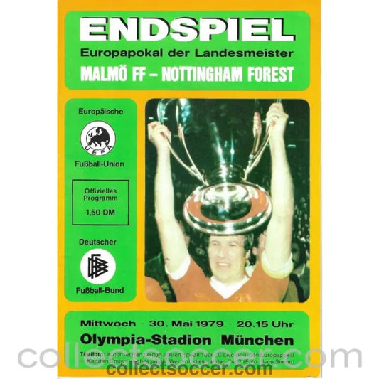 1979 European Cup Final Nottingham Forest v Malmo Official Programme Orange Edition - Collect Soccer
