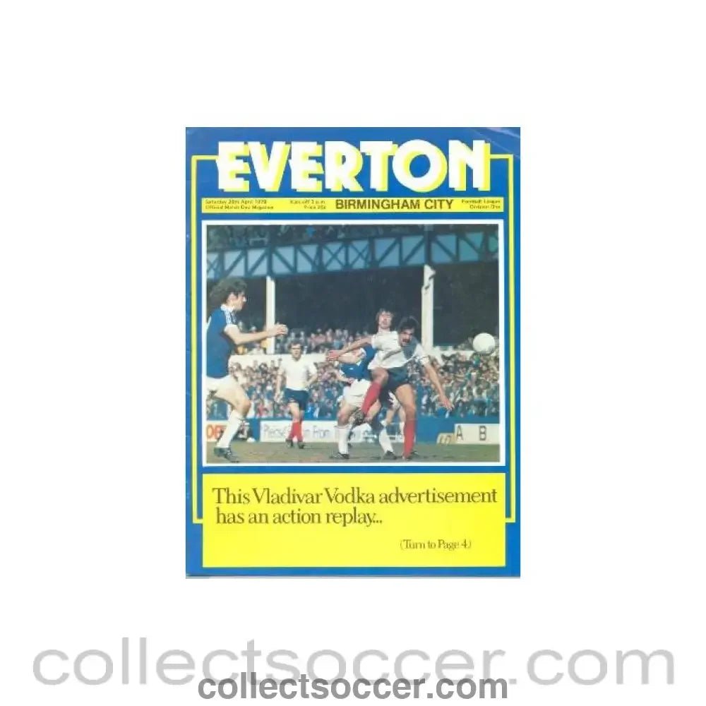 1979 - Everton v Birmingham City official programme 28/04/1979 Football League - Collect Soccer