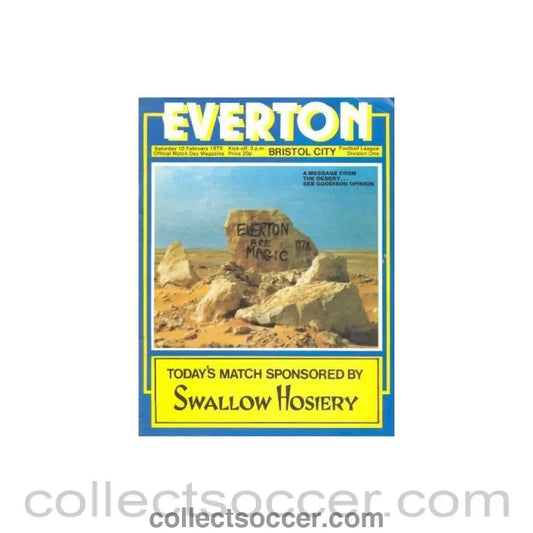 1979 - Everton v Bristol City official programme 10/02/1979 Football League - Collect Soccer