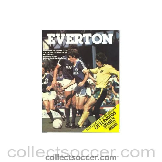 1979 - Everton v Feyenoord official programme 03/10/1979 UEFA Cup - Collect Soccer