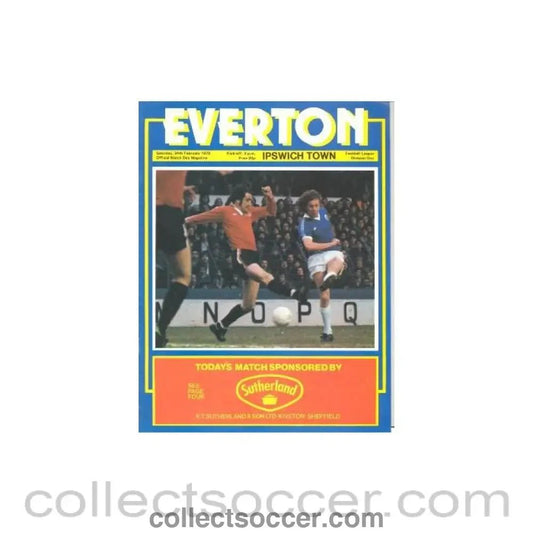 1979 - Everton v Ipswich Town official programme 24/02/1979 Football League - Collect Soccer