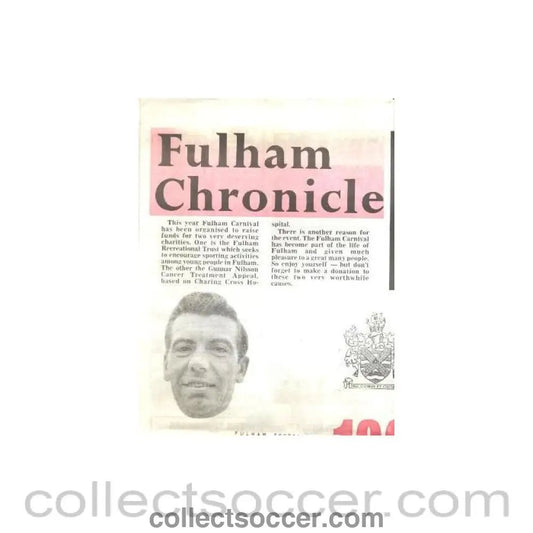 1979 - Fulham v Chelsea official programme 07/05/1979 of Fulham Chronicle, Carnival Friendly Match. Mega Rare! - Collect Soccer