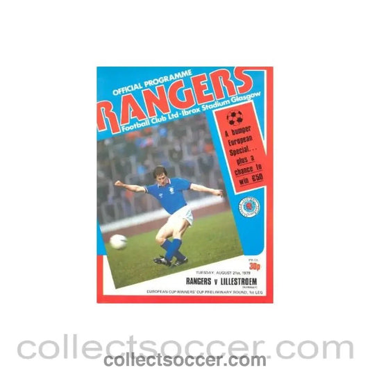 1979 - Glasgow Rangers v Lillestrom official programme 21/08/1979 - Collect Soccer
