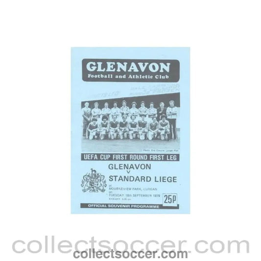 1979 - Glenavon v Standard Liege official programme 18/09/1979 UEFA Cup - Collect Soccer